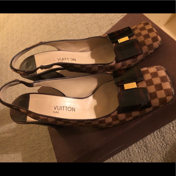 Louis Vuitton genuine pony checkered heels - Picture 1 of 7